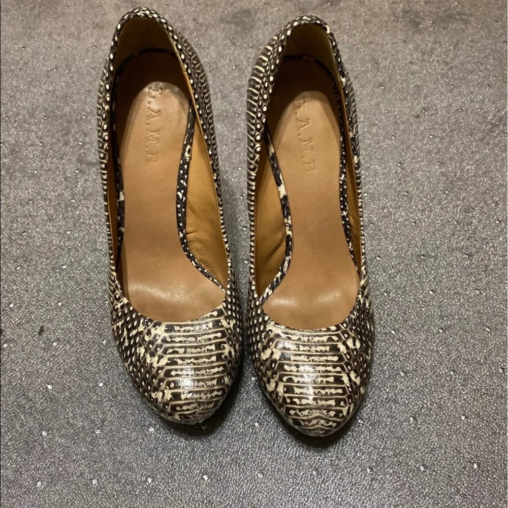 L.a.m.b faux snake skin Heels
